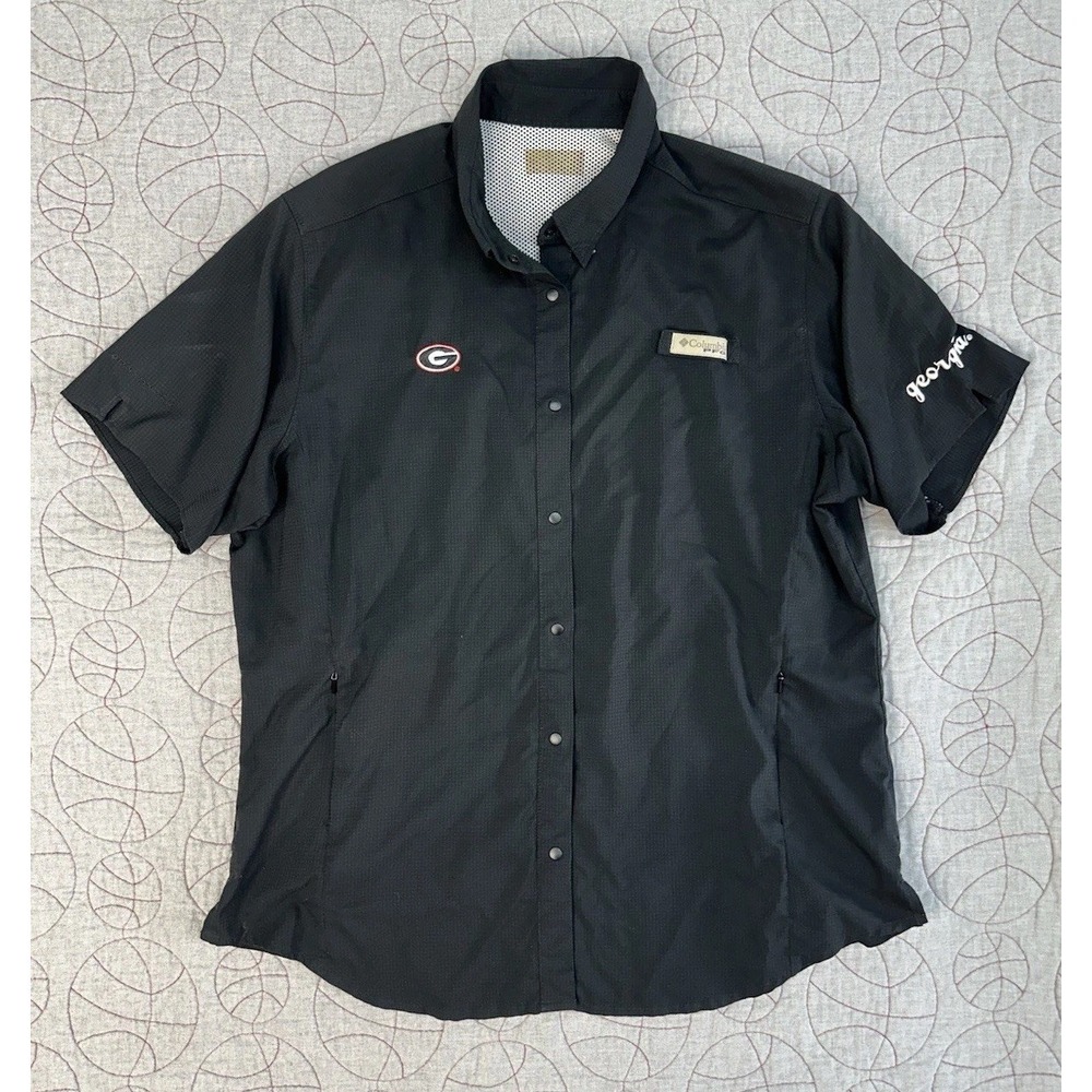 Columbia‎ PFG Fishing Shirt Black Georgia Bulldogs / Women's XL